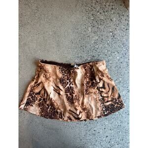 Newport News Women’s 14 Swim Skort Animal Print Mini Skirt Y2K